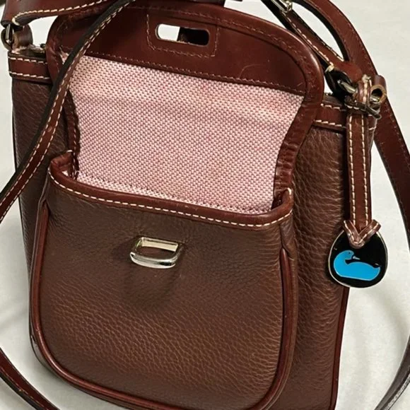 DOONEY & BOURKE Brown Pebble Leather Crossbody Bag - Picture 11 of 16